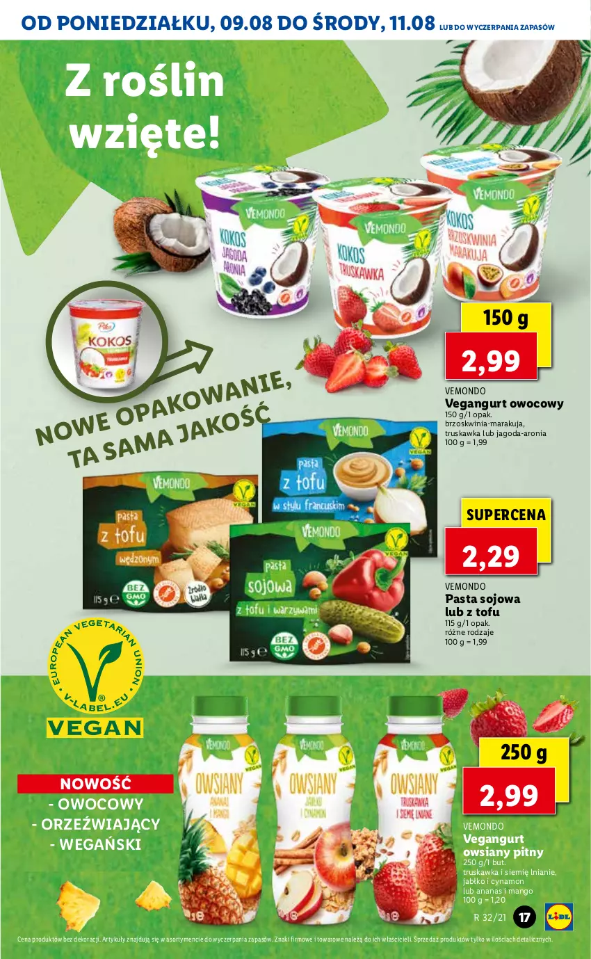 Gazetka promocyjna Lidl - GAZETKA - ważna 09.08 do 11.08.2021 - strona 17 - produkty: Ananas, Aronia, Mango, Tofu, Vegangurt