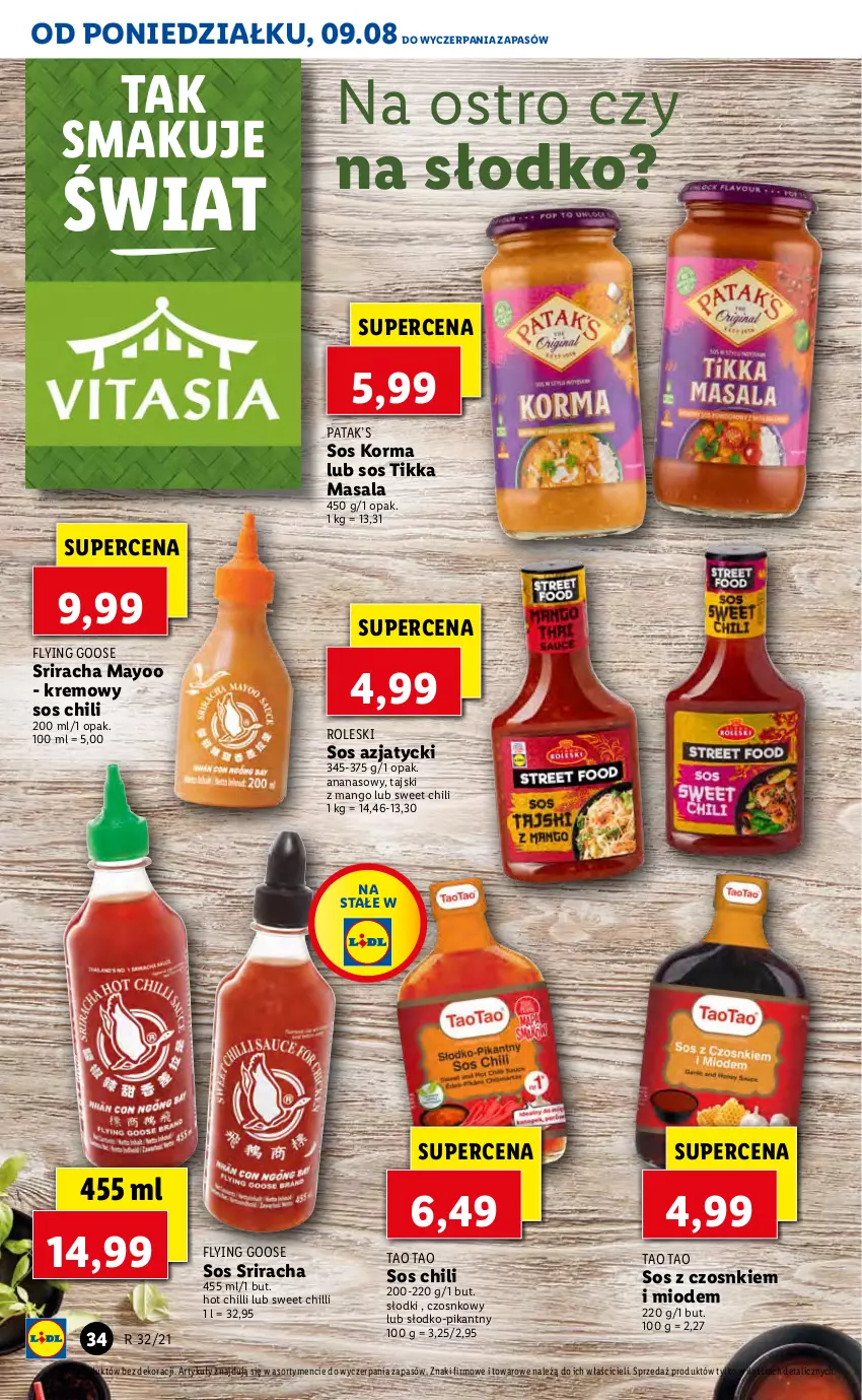 Gazetka promocyjna Lidl - GAZETKA - ważna 09.08 do 11.08.2021 - strona 34 - produkty: Ananas, Mango, Sos