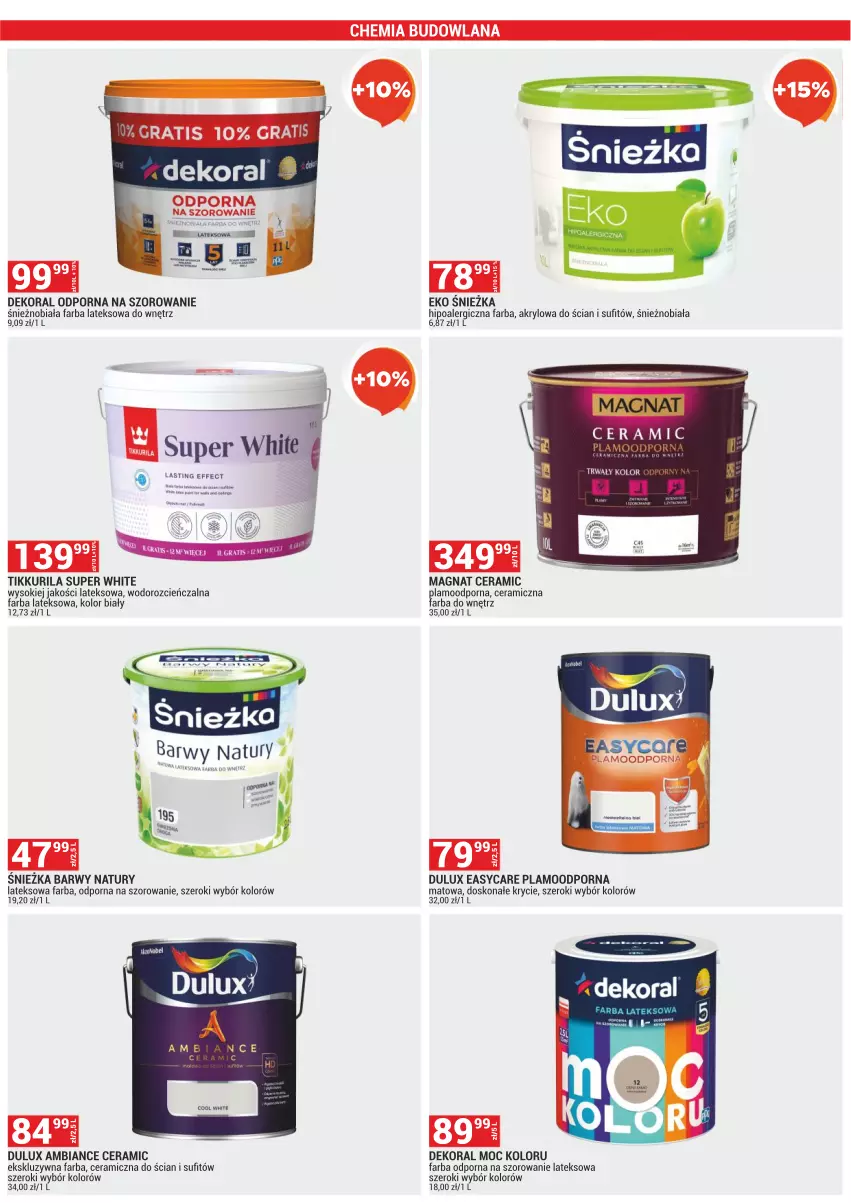 Gazetka promocyjna Merkury Market - ważna 01.06 do 30.06.2024 - strona 12 - produkty: Cień, Dekoral, Dulux, Fa, Farba lateksowa, Gra, LANA, Magnat Ceramic, Por, Sok