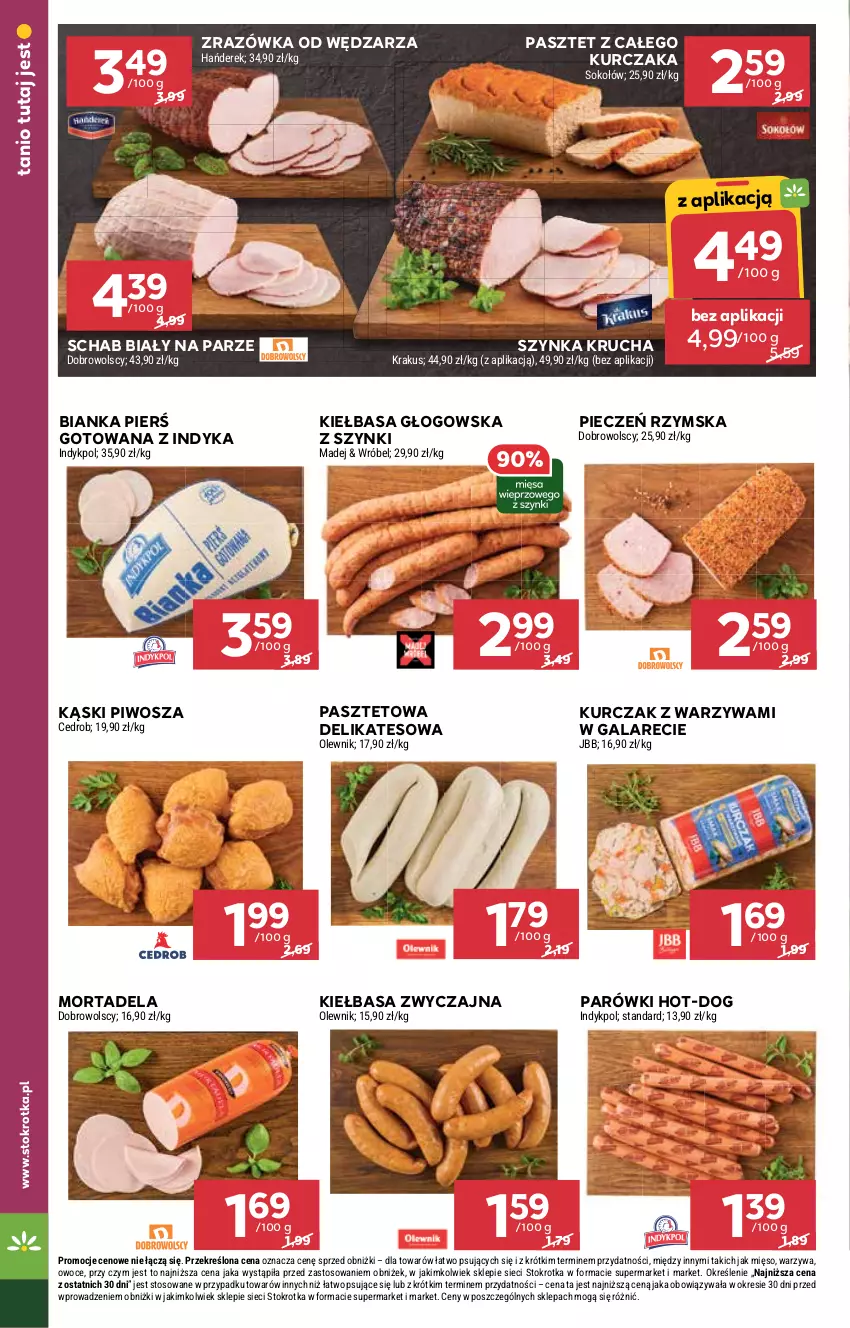 Gazetka promocyjna Stokrotka - Supermarket - ważna 11.09 do 17.09.2025 - strona 12 - produkty: Bianka, Gala, Kiełbasa, Kiełbasa głogowska, Krakus, Kurczak, Mięso, Olewnik, Owoce, Parówki, Pasztet, Piec, Pieczeń rzymska, Piwo, Sok, Sokołów, Szynka, Warzywa