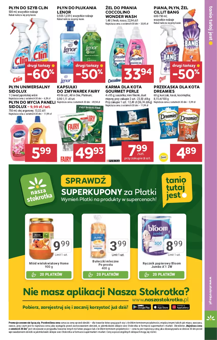 Gazetka promocyjna Stokrotka - Supermarket - ważna 11.09 do 17.09.2025 - strona 37 - produkty: Bułeczki, Bułeczki mleczne, Cillit Bang, Clin, Coccolino, Fa, Fairy, Koc, Kurczak, Lenor, Mięso, Miód, Olej, Olej arganowy, Owoce, Papier, Płyn do mycia, Płyn do mycia paneli, Płyn do płukania, Płyn do szyb, Ręcznik, Sidolux, Warzywa