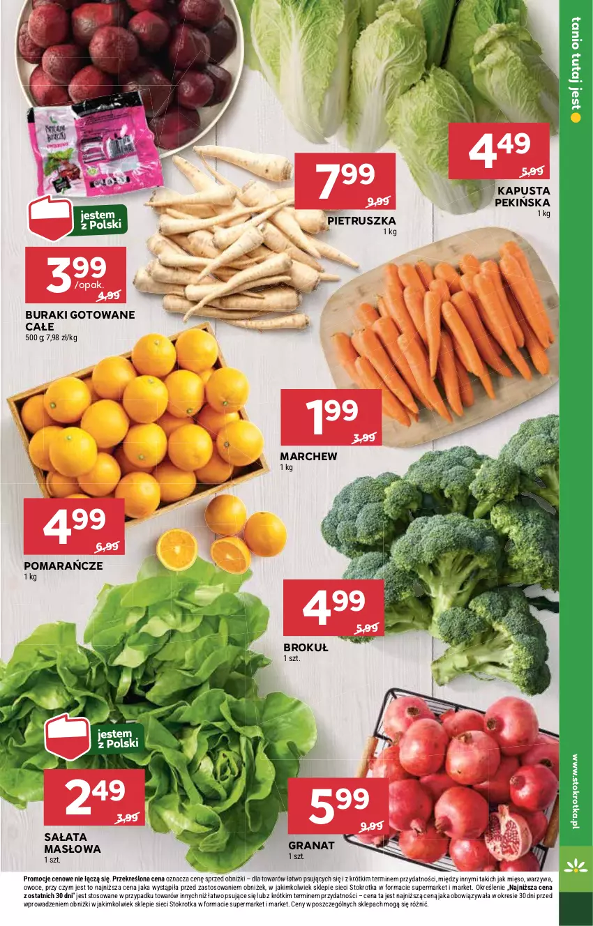 Gazetka promocyjna Stokrotka - Supermarket - ważna 11.09 do 17.09.2025 - strona 9 - produkty: Buraki, Gra, Granat, Masło, Mięso, Owoce, Pietruszka, Pomarańcze, Sałat, Sałata masłowa, Warzywa