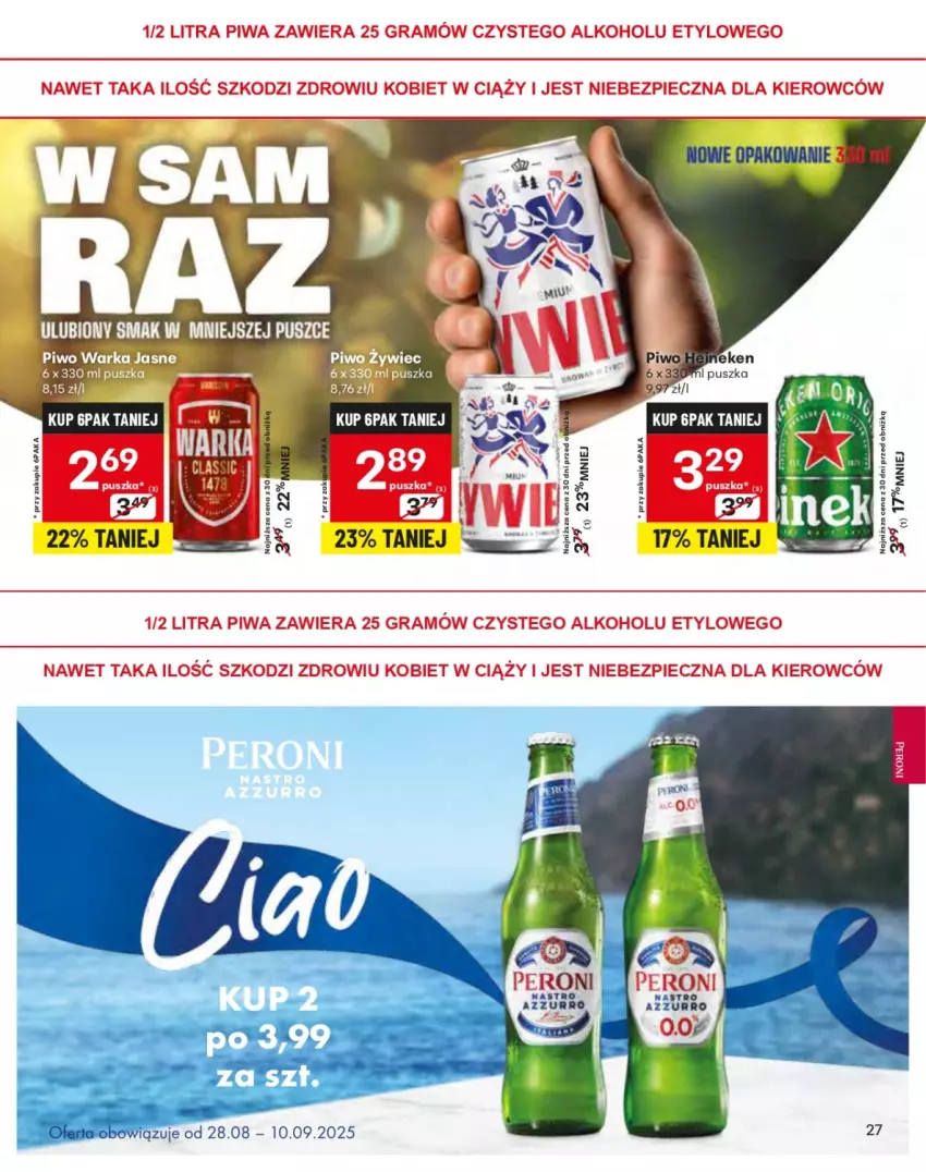 Gazetka promocyjna Delikatesy Centrum - Katalog LADA DC35-DC36-DC37 - ważna 28.08 do 10.09.2025 - strona 27 - produkty: Piwo, Warka