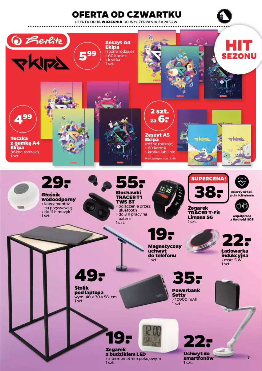 Gazetka promocyjna Netto - Gazetka non food - ważna 13.09 do 18.09.2021 - strona 7 - produkty: Acer, Budzik, Głośnik, Por, Powerbank, Słuchawki, Smartfon, Stolik, Telefon, Termometr, Top, Uchwyt do telefonu, Warka, Zegar, Zegarek