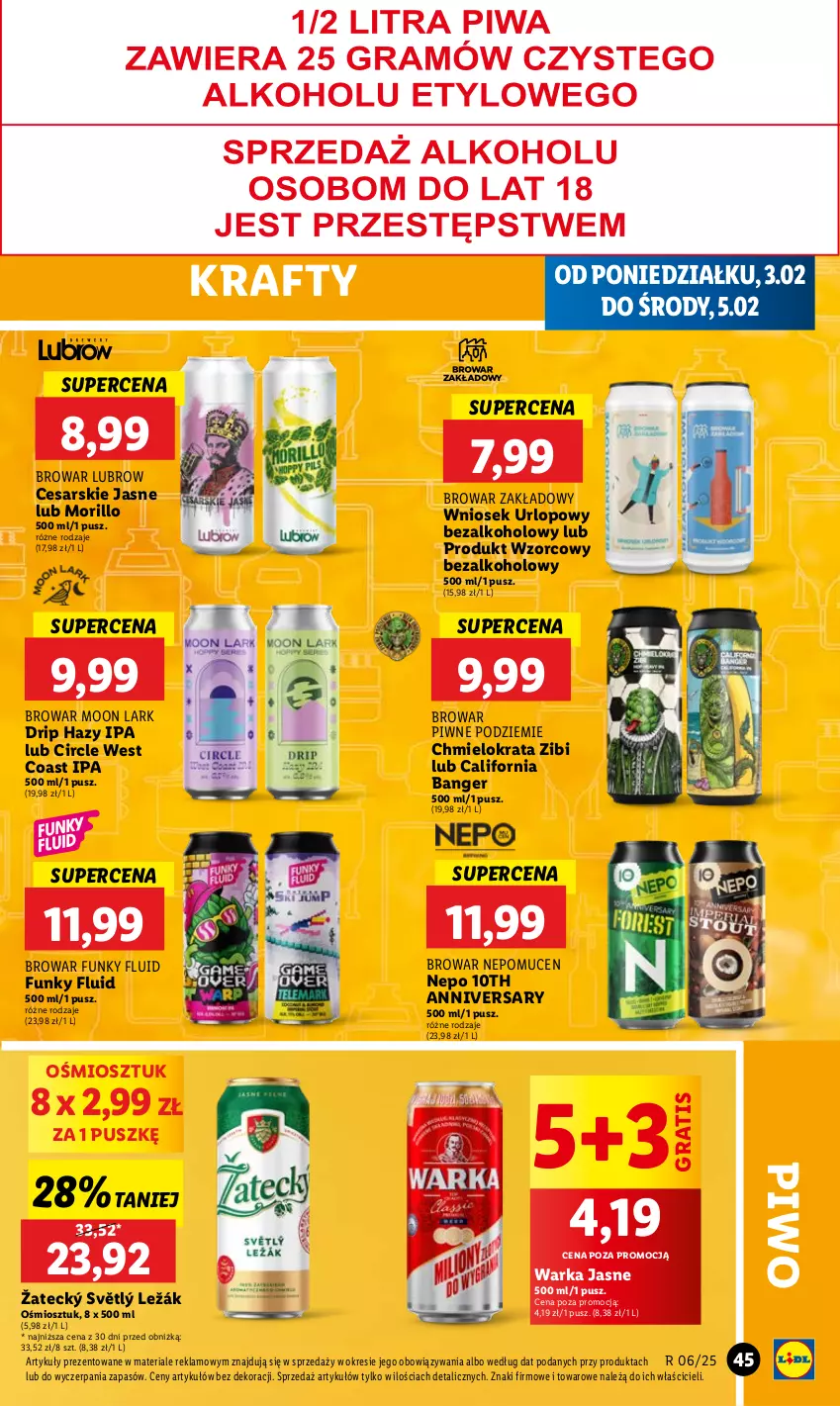 Gazetka promocyjna Lidl - GAZETKA - ważna 03.02 do 05.02.2025 - strona 47 - produkty: Gra, Piwo, Warka