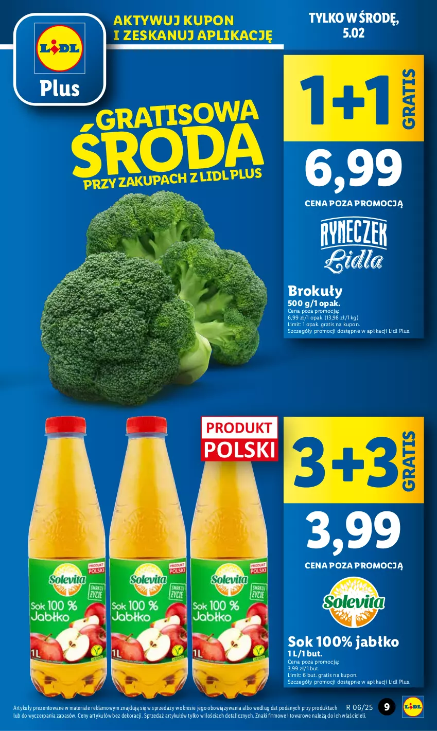 Gazetka promocyjna Lidl - GAZETKA - ważna 03.02 do 05.02.2025 - strona 9 - produkty: Brokuły, Gra, Sok