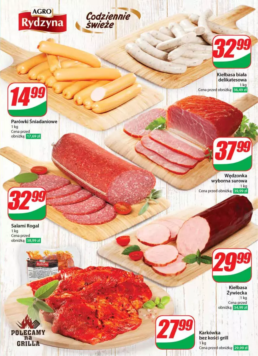 Gazetka promocyjna Dino - Gazetka 26 / 2024 - ważna 26.06 do 02.07.2024 - strona 29 - produkty: Danio, Grill, Kiełbasa, Kiełbasa biała, Parówki, Rogal, Salami