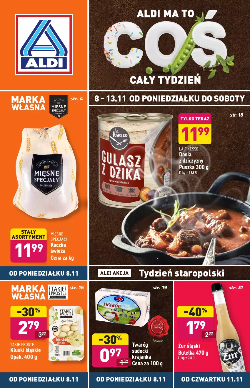 Gazetka promocyjna Aldi - ważna 08.11 do 13.11.2021 - strona 1 - produkty: Kaczka, Tera, Twaróg