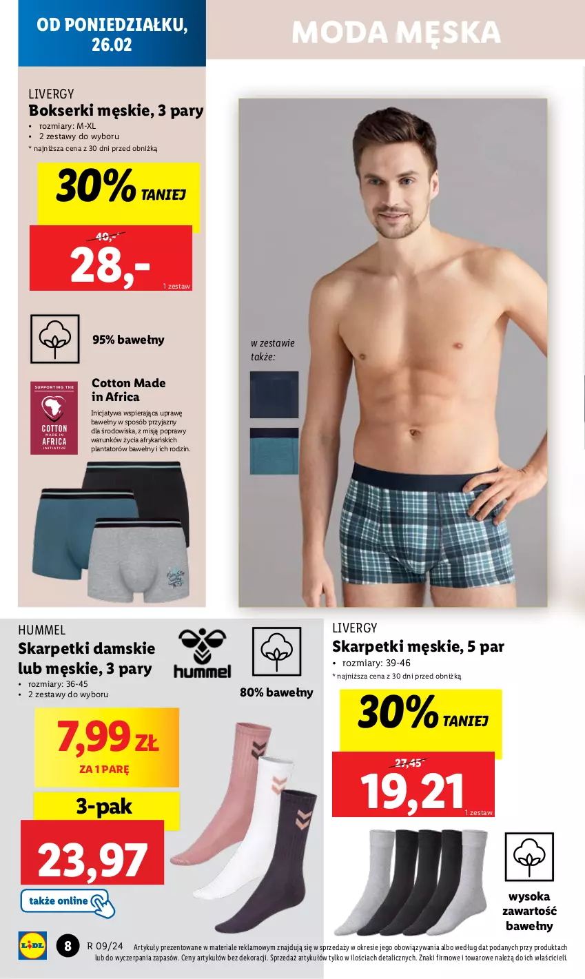 Gazetka promocyjna Lidl - GAZETKA - ważna 26.02 do 02.03.2024 - strona 10 - produkty: Bokserki, Karp, Moda, Ser, Skarpetki, Sok