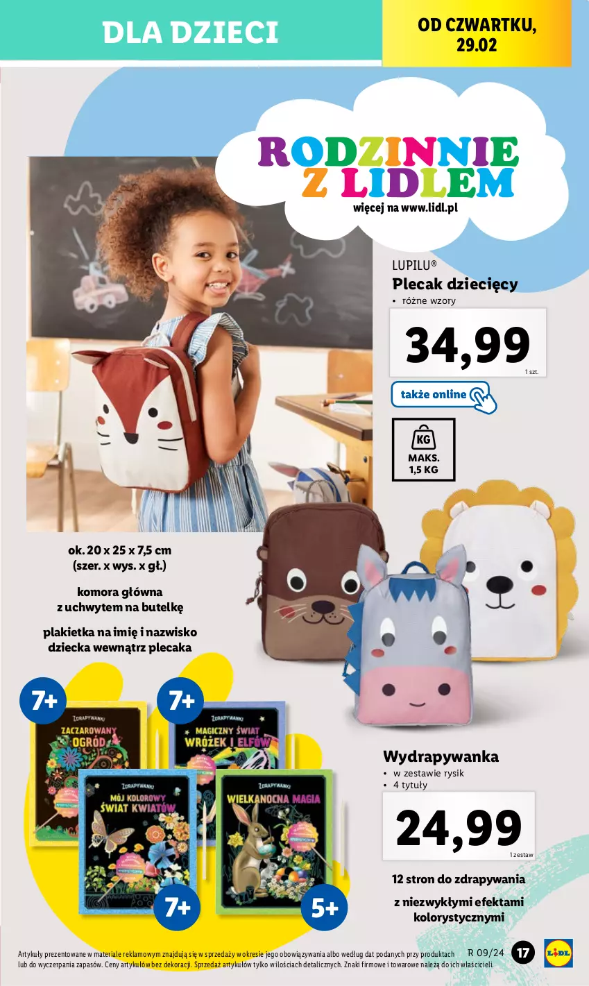 Gazetka promocyjna Lidl - GAZETKA - ważna 26.02 do 02.03.2024 - strona 19 - produkty: Dzieci, Plecak