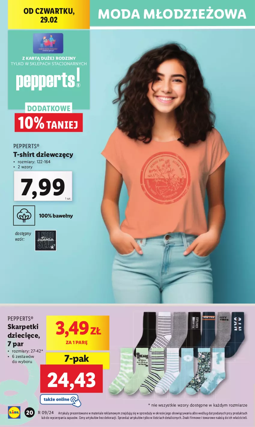 Gazetka promocyjna Lidl - GAZETKA - ważna 26.02 do 02.03.2024 - strona 22 - produkty: Chleb, Dzieci, Karp, Moda, Ser, Skarpetki, T-shirt