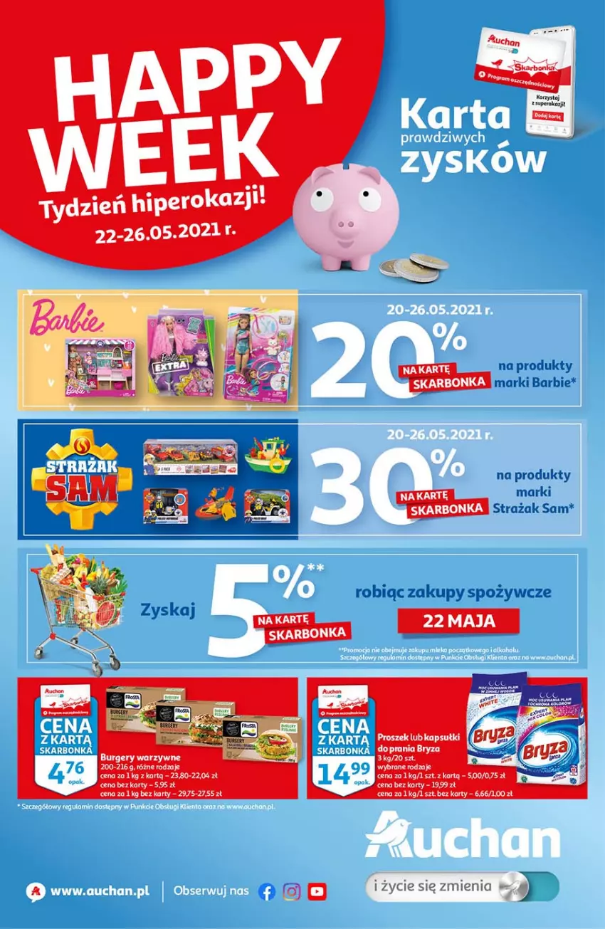 Gazetka promocyjna Auchan - Skarbonka #20 - ważna 22.05 do 26.05.2021 - strona 1 - produkty: Barbie, Bryza, Kask