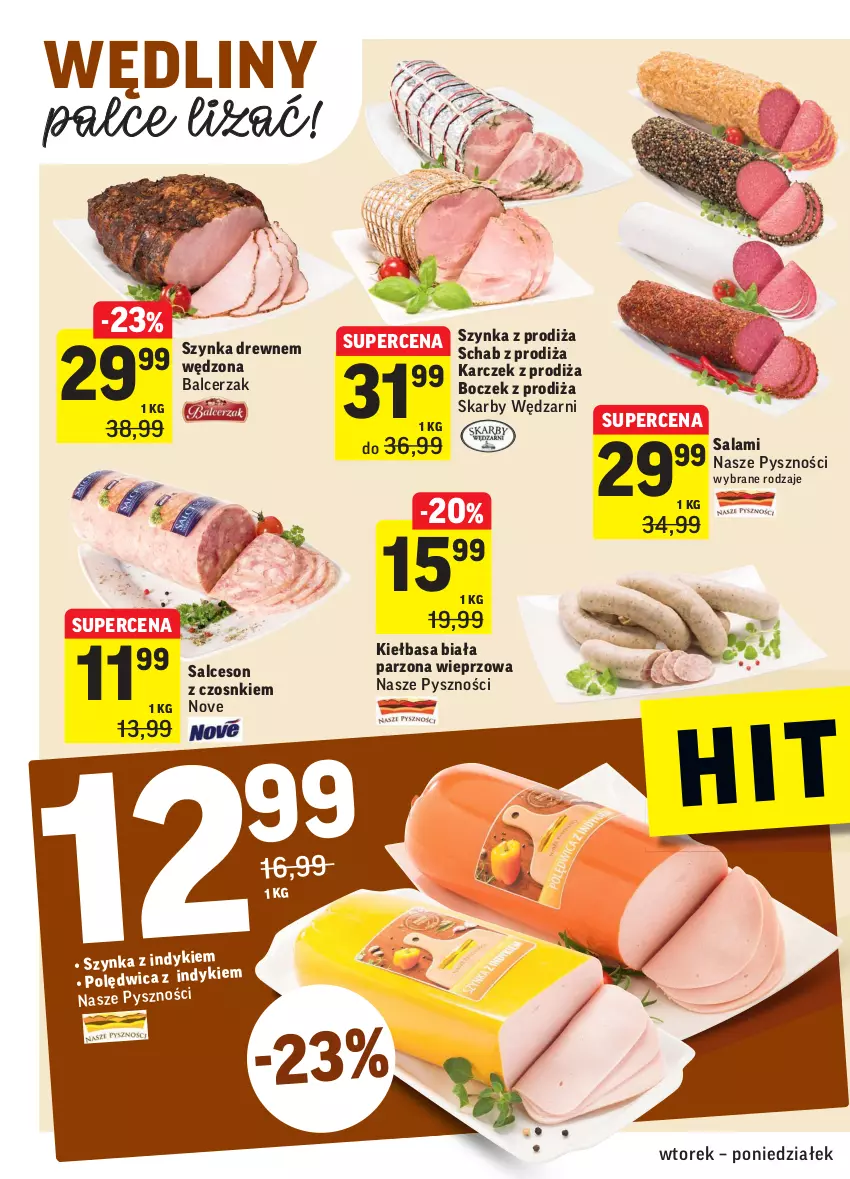 Gazetka promocyjna Intermarche - Gazetka promocyjna - ważna 01.02 do 07.02.2022 - strona 14 - produkty: Boczek, Kiełbasa, Kiełbasa biała, Salami, Salceson, Szynka