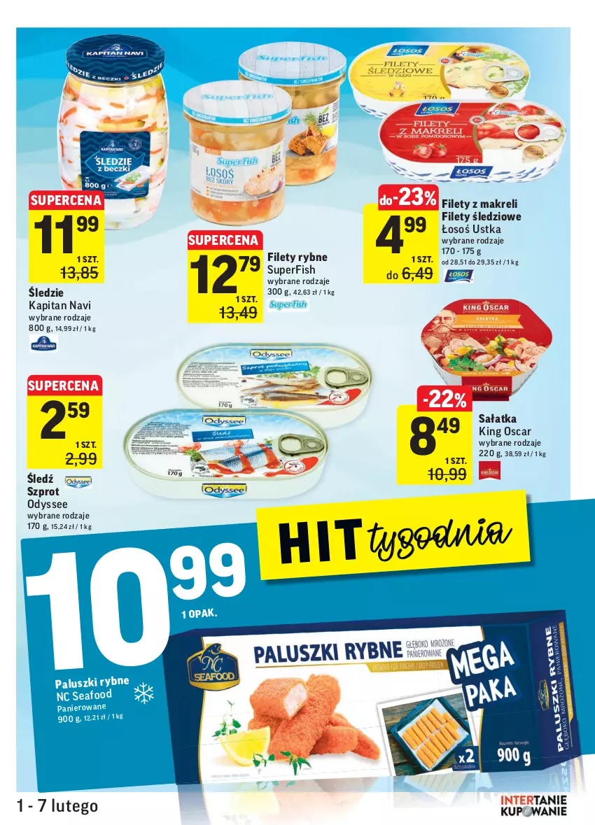 Gazetka promocyjna Intermarche - Gazetka promocyjna - ważna 01.02 do 07.02.2022 - strona 21 - produkty: Paluszki rybne, Sałat, Sałatka, Szprot