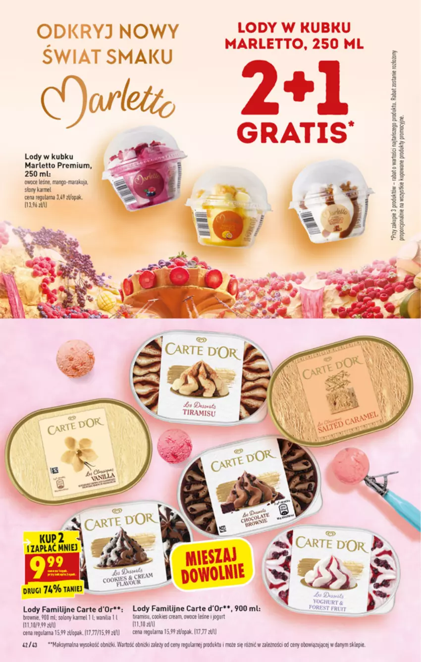 Gazetka promocyjna Biedronka - W tym tygodniu - ważna 08.11 do 13.11.2021 - strona 42 - produkty: Brownie, Carte d'Or, Fa, Gala, Gra, Jogurt, Lody, Owoce, Por, Sok