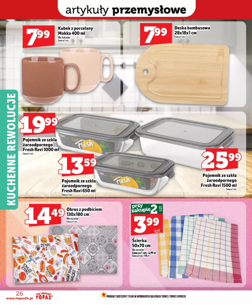 Gazetka promocyjna Topaz - Gazetka - ważna 19.02 do 25.02.2026 - strona 26 - produkty: BIC, Kubek, Obrus, Pojemnik, Por, Top