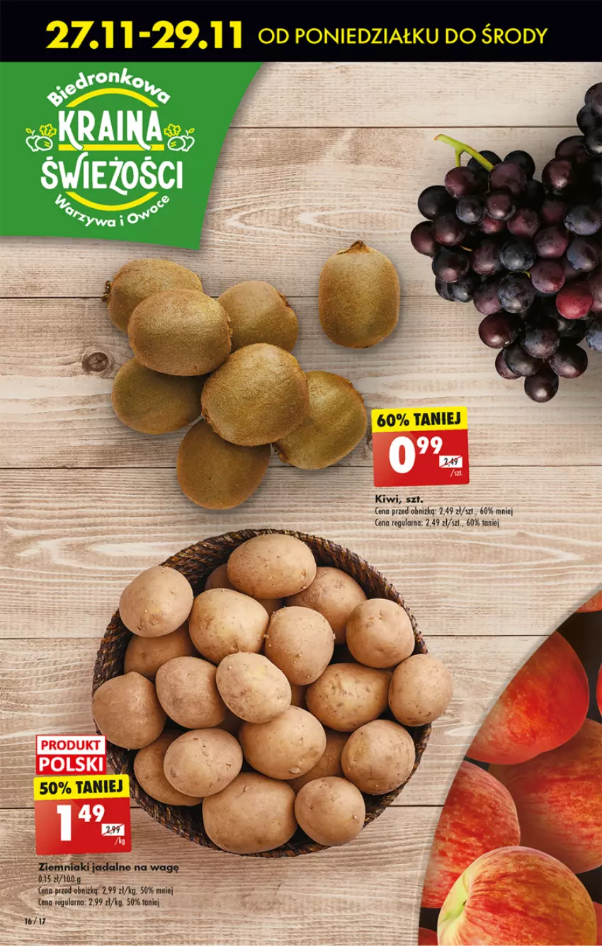 Gazetka promocyjna Biedronka - Od poniedzialku - ważna 27.11 do 02.12.2023 - strona 16 - produkty: Kiwi, Ziemniaki