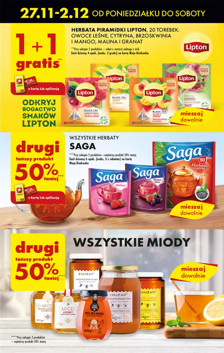 Gazetka promocyjna Biedronka - Od poniedzialku - ważna 27.11 do 02.12.2023 - strona 35 - produkty: Dron, Fa, Gra, Granat, Herbata, Lipton, Mango, Miód, Owoce