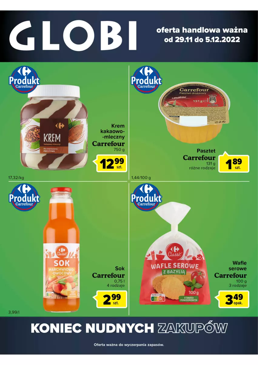 Gazetka promocyjna Carrefour - Gazetka Globi - ważna 29.11 do 05.12.2022 - strona 2 - produkty: Bazyl, Piec, Ser, Wafle