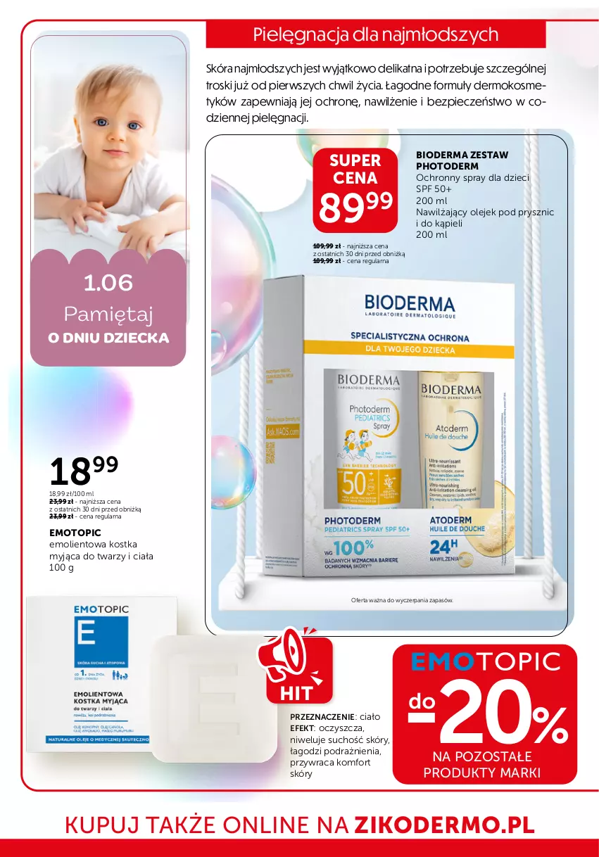 Gazetka promocyjna Ziko - Gazetka Ziko Dermo - ważna 29.05 do 11.06.2025 - strona 14 - produkty: Bioderma, Dzieci, Kostka myjąca, Mięta, Olej, Olejek pod prysznic, Piec, Top