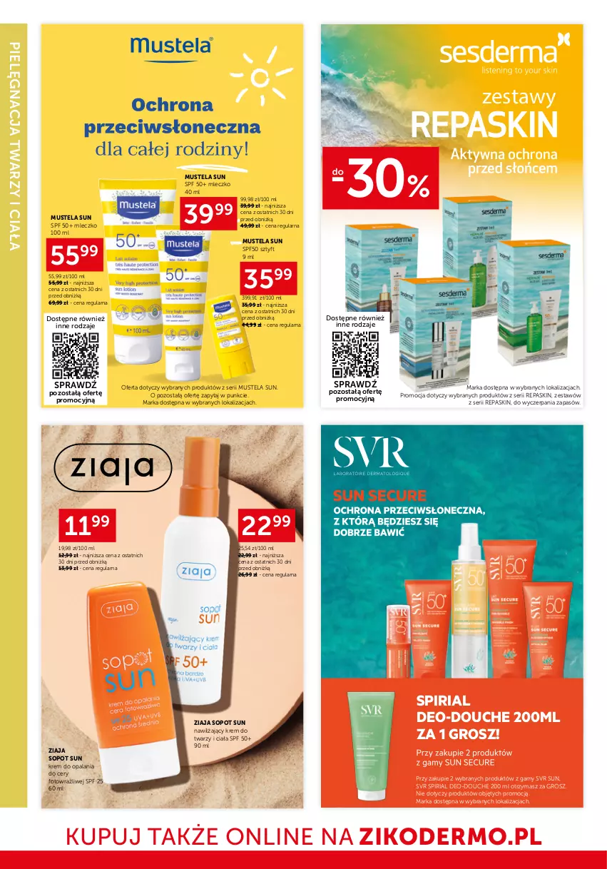 Gazetka promocyjna Ziko - Gazetka Ziko Dermo - ważna 29.05 do 11.06.2025 - strona 18 - produkty: Krem do twarzy, Mleczko, Mus, Mustela, Ser, Sesderma, SVR, Ziaja