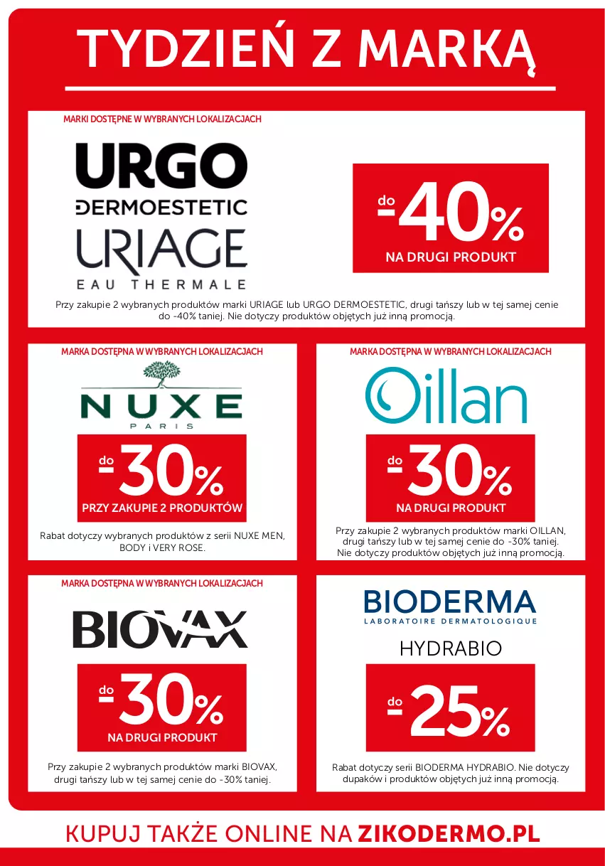 Gazetka promocyjna Ziko - Gazetka Ziko Dermo - ważna 29.05 do 11.06.2025 - strona 22 - produkty: Bioderma, Biovax, Body, Nuxe, Oillan, Ser, Urgo