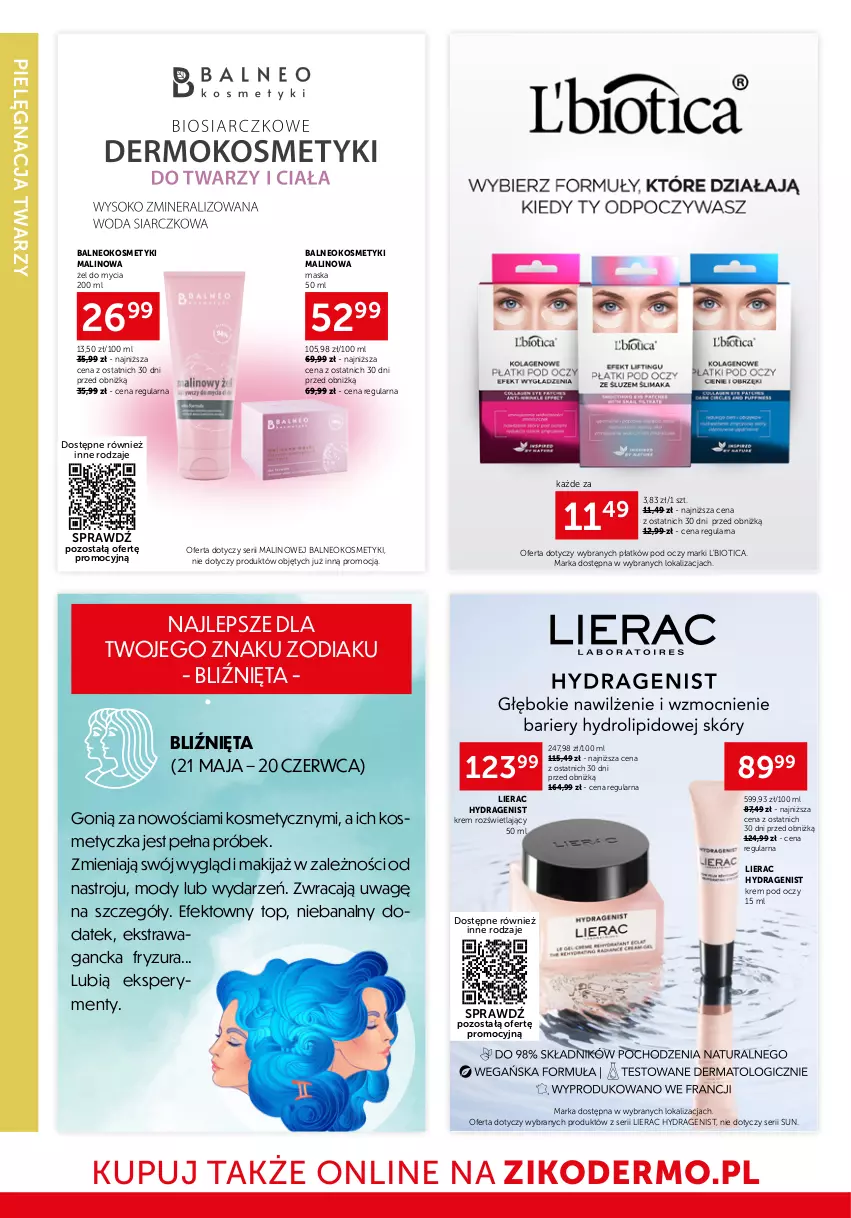 Gazetka promocyjna Ziko - Gazetka Ziko Dermo - ważna 29.05 do 11.06.2025 - strona 8 - produkty: Kosmetyczka, Krem pod oczy, L'Biotica, Lierac, Makijaż, Maska, Ser, Top, Waga