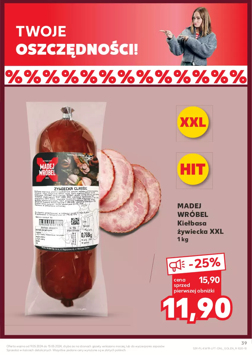 Gazetka promocyjna Kaufland - Gazetka tygodnia - ważna 09.05 do 15.05.2024 - strona 39 - produkty: Kiełbasa, Madej Wróbel