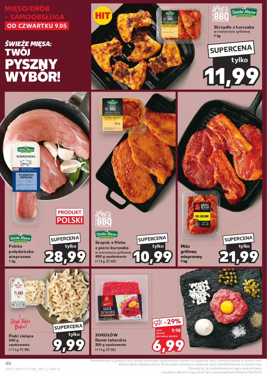 Gazetka promocyjna Kaufland - Gazetka tygodnia - ważna 09.05 do 15.05.2024 - strona 40 - produkty: Drób, Flaki, Grill, Kurczak, Mięso, Polędwiczka wieprzowa, Rama, Sok, Sokołów