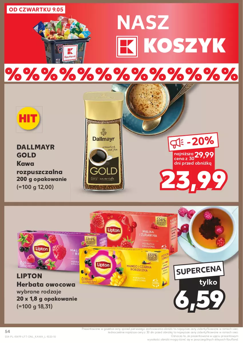 Gazetka promocyjna Kaufland - Gazetka tygodnia - ważna 09.05 do 15.05.2024 - strona 54 - produkty: Dallmayr, Herbata, Herbata owocowa, Kawa, Kawa rozpuszczalna, Kosz, Lipton, Rama, Sok