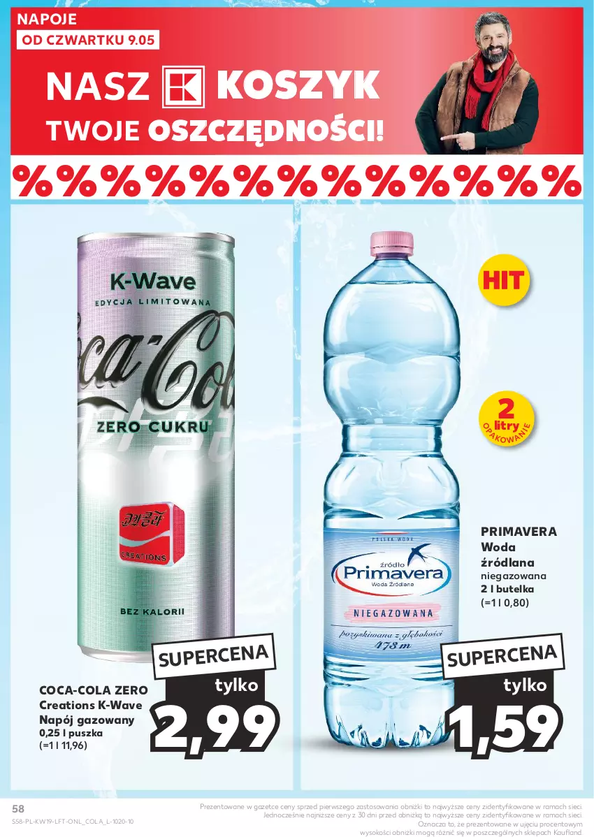 Gazetka promocyjna Kaufland - Gazetka tygodnia - ważna 09.05 do 15.05.2024 - strona 58 - produkty: Coca-Cola, Kosz, LANA, Napój, Napój gazowany, Napoje, Prima, Primavera, Rama, Sok, Woda