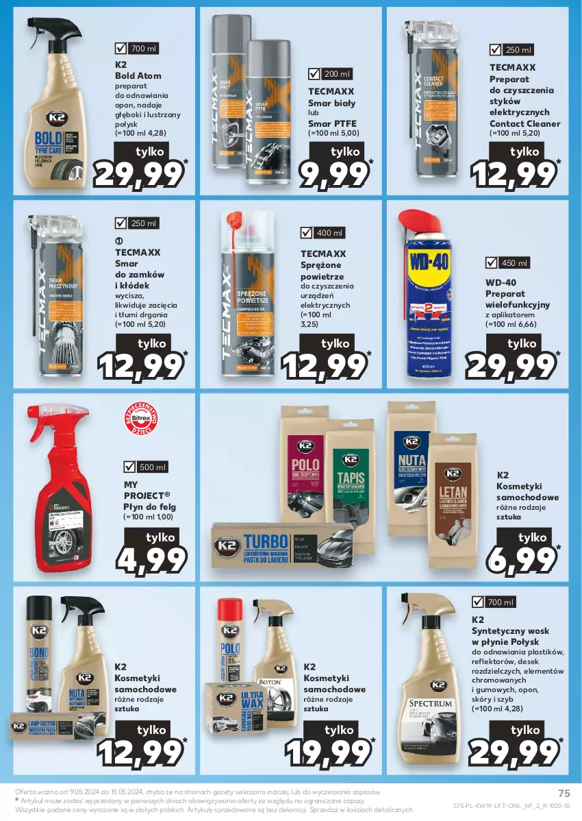 Gazetka promocyjna Kaufland - Gazetka tygodnia - ważna 09.05 do 15.05.2024 - strona 75 - produkty: Gra, K2, LG, Preparat do czyszczenia, Reflektor, WD-40