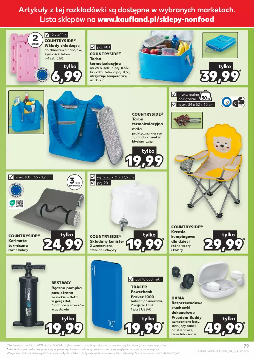 Gazetka promocyjna Kaufland - Gazetka tygodnia - ważna 09.05 do 15.05.2024 - strona 79 - produkty: Acer, Bateria, Dzieci, Gra, Hama, Karimata, Krzesło, Pompka, Por, Powerbank, Słuchawki, Torba, Uchwyty