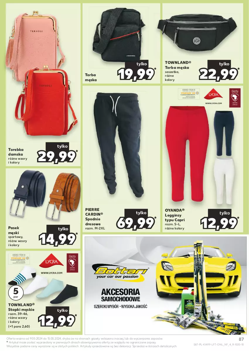 Gazetka promocyjna Kaufland - Gazetka tygodnia - ważna 09.05 do 15.05.2024 - strona 87 - produkty: Dres, Gin, Gra, Legginsy, Pasek, Pasek męski, Pierre Cardin, Por, Spodnie, Spodnie dresowe, Sport, Top, Torba, Torebka