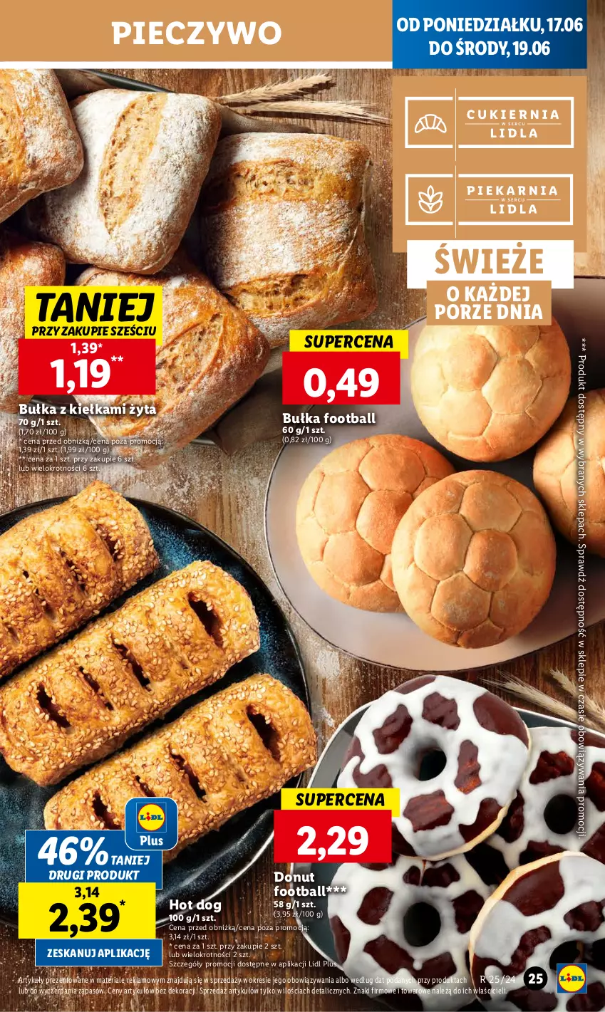 Gazetka promocyjna Lidl - GAZETKA - ważna 17.06 do 19.06.2024 - strona 27 - produkty: Bułka, Donut, Hot dog, Piec, Pieczywo, Por