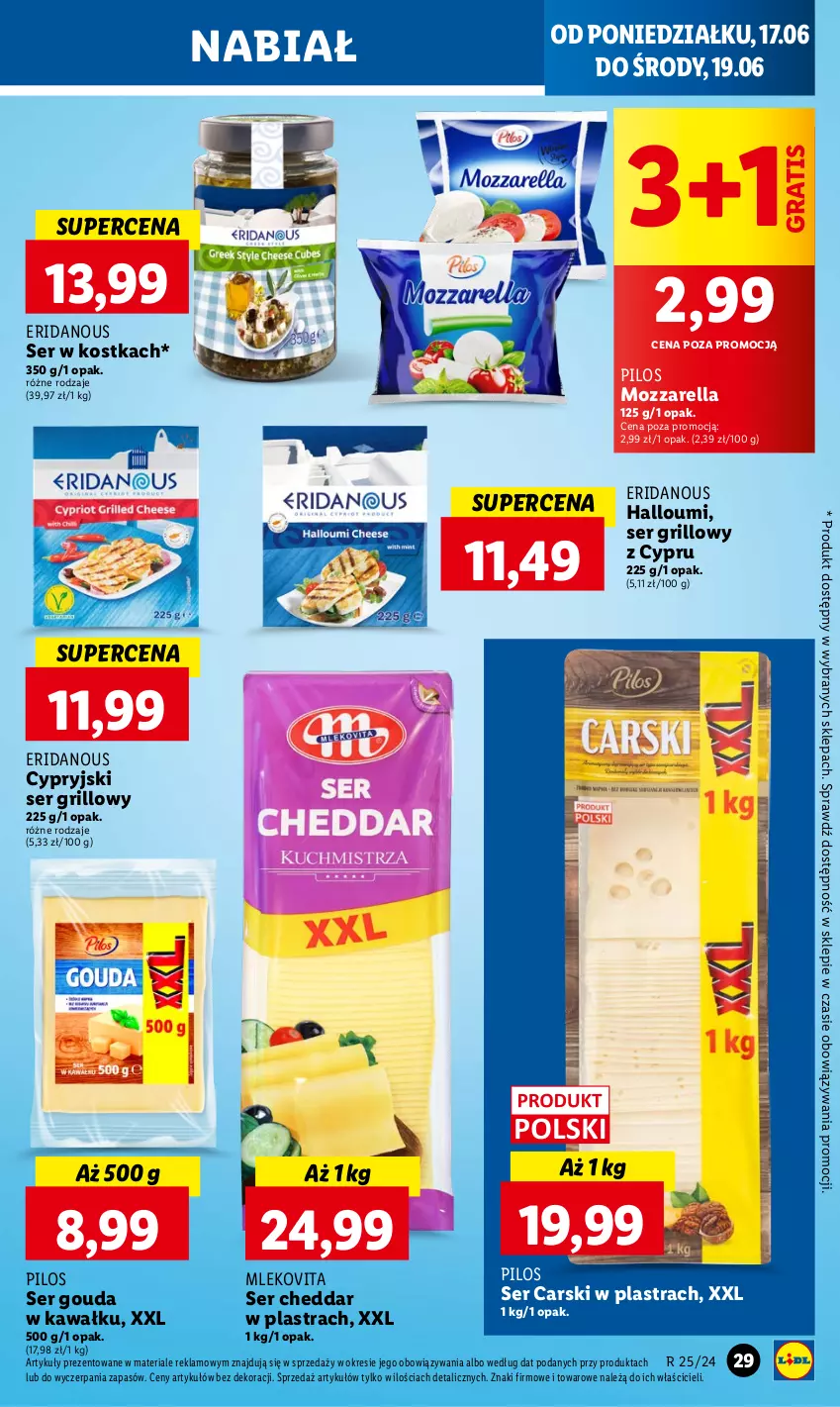 Gazetka promocyjna Lidl - GAZETKA - ważna 17.06 do 19.06.2024 - strona 31 - produkty: Cars, Cheddar, Gouda, Gra, Grill, Kawa, Mleko, Mlekovita, Mozzarella, Pilos, Ser