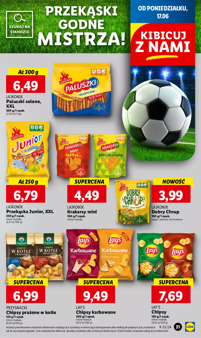 Gazetka promocyjna Lidl - GAZETKA - ważna 17.06 do 19.06.2024 - strona 33 - produkty: Bajgle, BIC, Chipsy, Krakersy, Lajkonik, Lay’s, Przysnacki