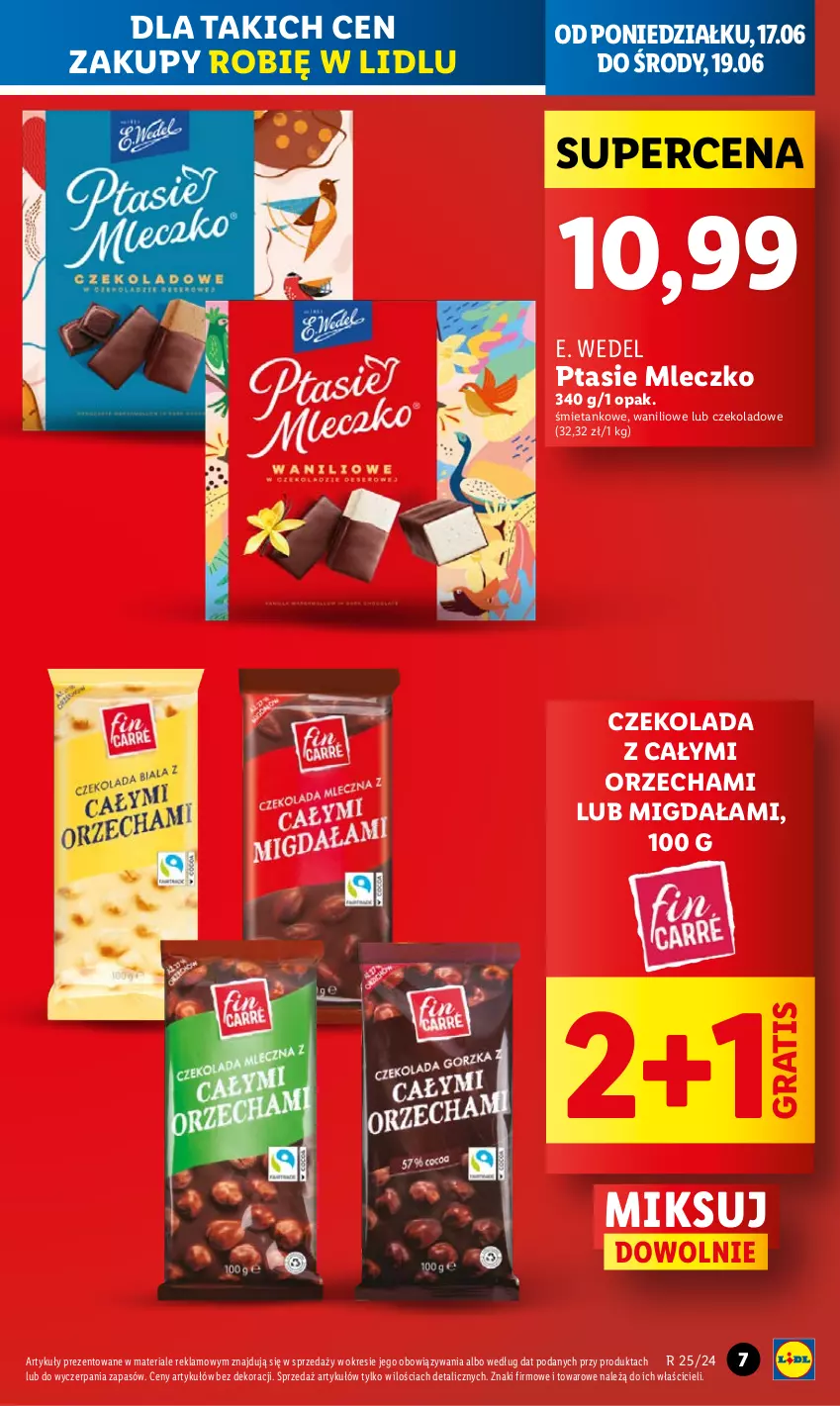 Gazetka promocyjna Lidl - GAZETKA - ważna 17.06 do 19.06.2024 - strona 7 - produkty: Czekolada, E. Wedel, Gra, Mleczko, Ptasie mleczko