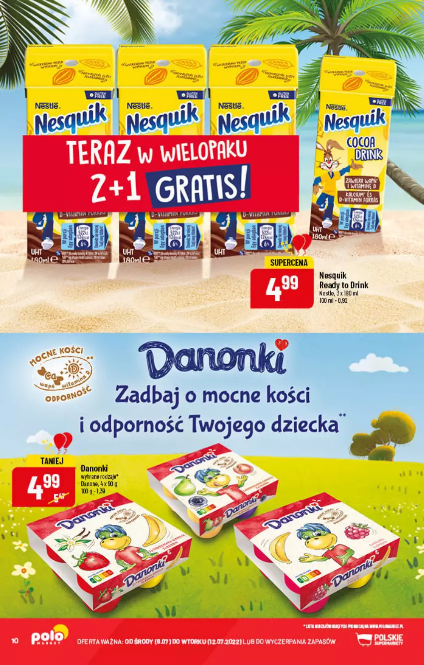 Gazetka promocyjna PoloMarket - Gazetka pomocyjna - ważna 06.07 do 12.07.2022 - strona 10 - produkty: Danone, Danonki, Nesquik