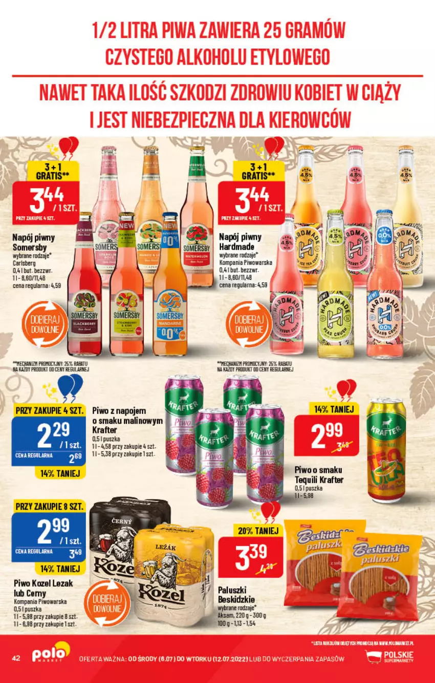 Gazetka promocyjna PoloMarket - Gazetka pomocyjna - ważna 06.07 do 12.07.2022 - strona 42 - produkty: Gra, Kozel, LG, Napój, Piwo, Somersby