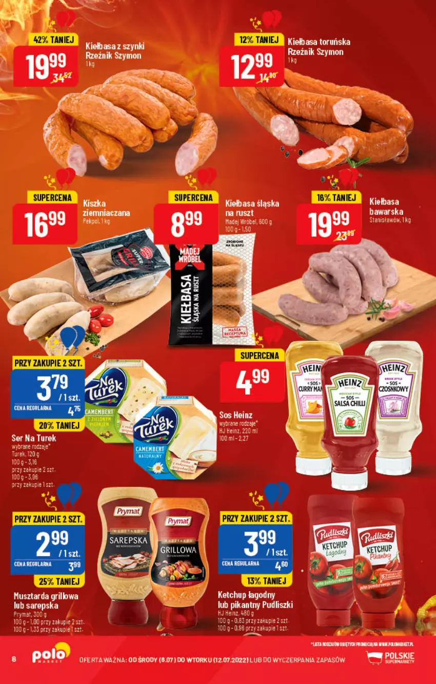 Gazetka promocyjna PoloMarket - Gazetka pomocyjna - ważna 06.07 do 12.07.2022 - strona 8 - produkty: Grill, Heinz, Kiełbasa, Mus, Sos