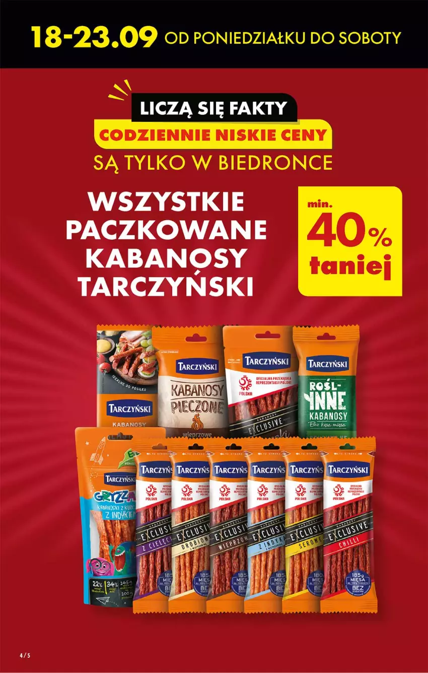 Gazetka promocyjna Biedronka - Od poniedzialku - ważna 18.09 do 23.09.2023 - strona 4 - produkty: Fa, Kabanos, Tarczyński