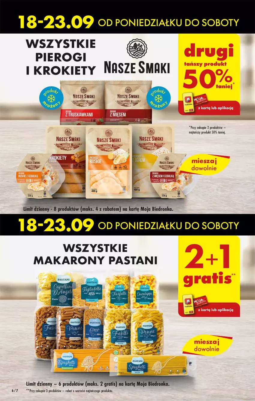 Gazetka promocyjna Biedronka - Od poniedzialku - ważna 18.09 do 23.09.2023 - strona 6 - produkty: Krokiety, Makaron, Pierogi