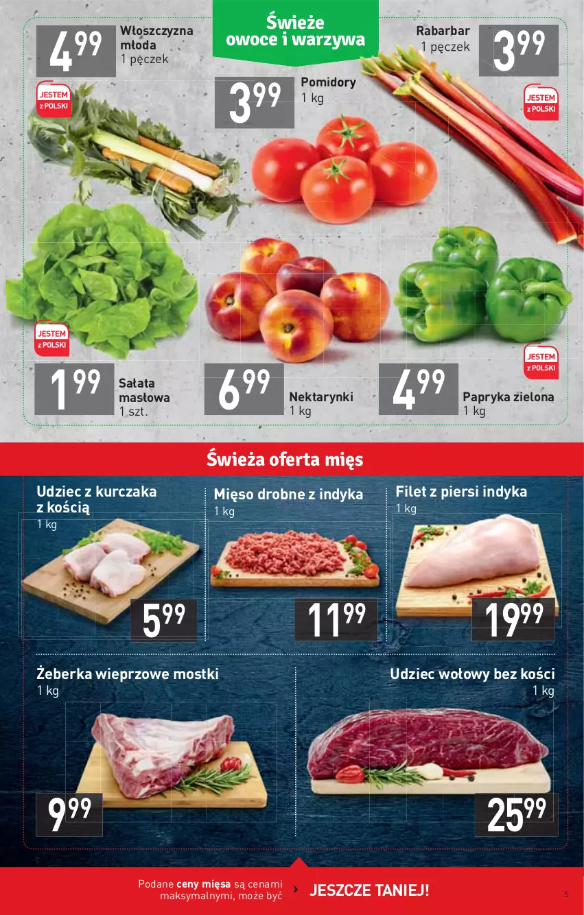 Gazetka promocyjna Stokrotka - Supermarket - ważna 08.07 do 14.07.2021 - strona 5 - produkty: Filet z piersi indyka, Kurczak, Masło, Mięso, Nektar, Papryka, Pomidory, Sałat, Sałata masłowa, Udziec wołowy