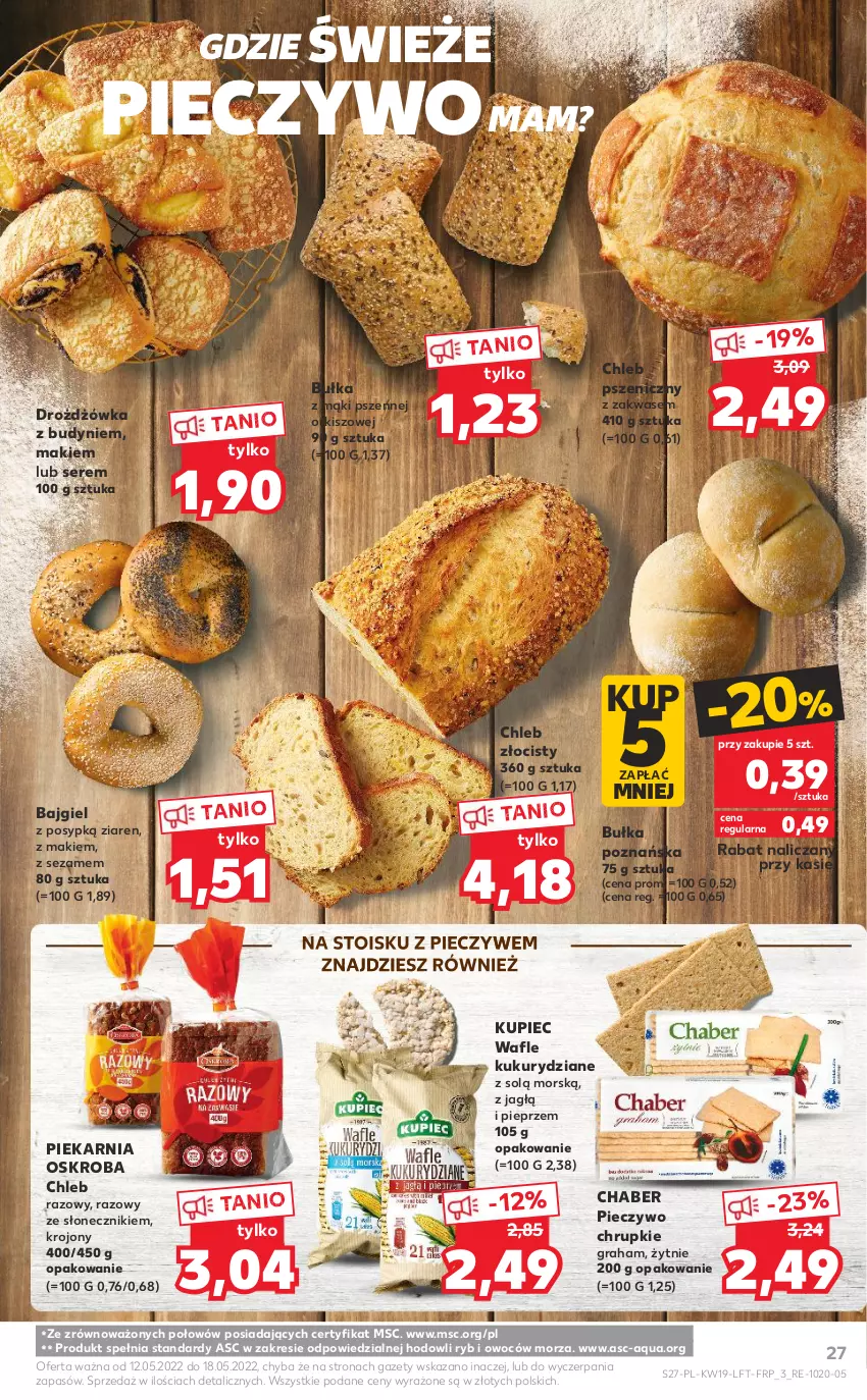 Gazetka promocyjna Kaufland - OFERTA TYGODNIA - ważna 12.05 do 18.05.2022 - strona 27 - produkty: Bułka, Chleb, Chrupki, Gra, Kupiec, Piec, Pieczywo, Pieczywo chrupkie, Pieprz, Ser, Sezam, Wafle