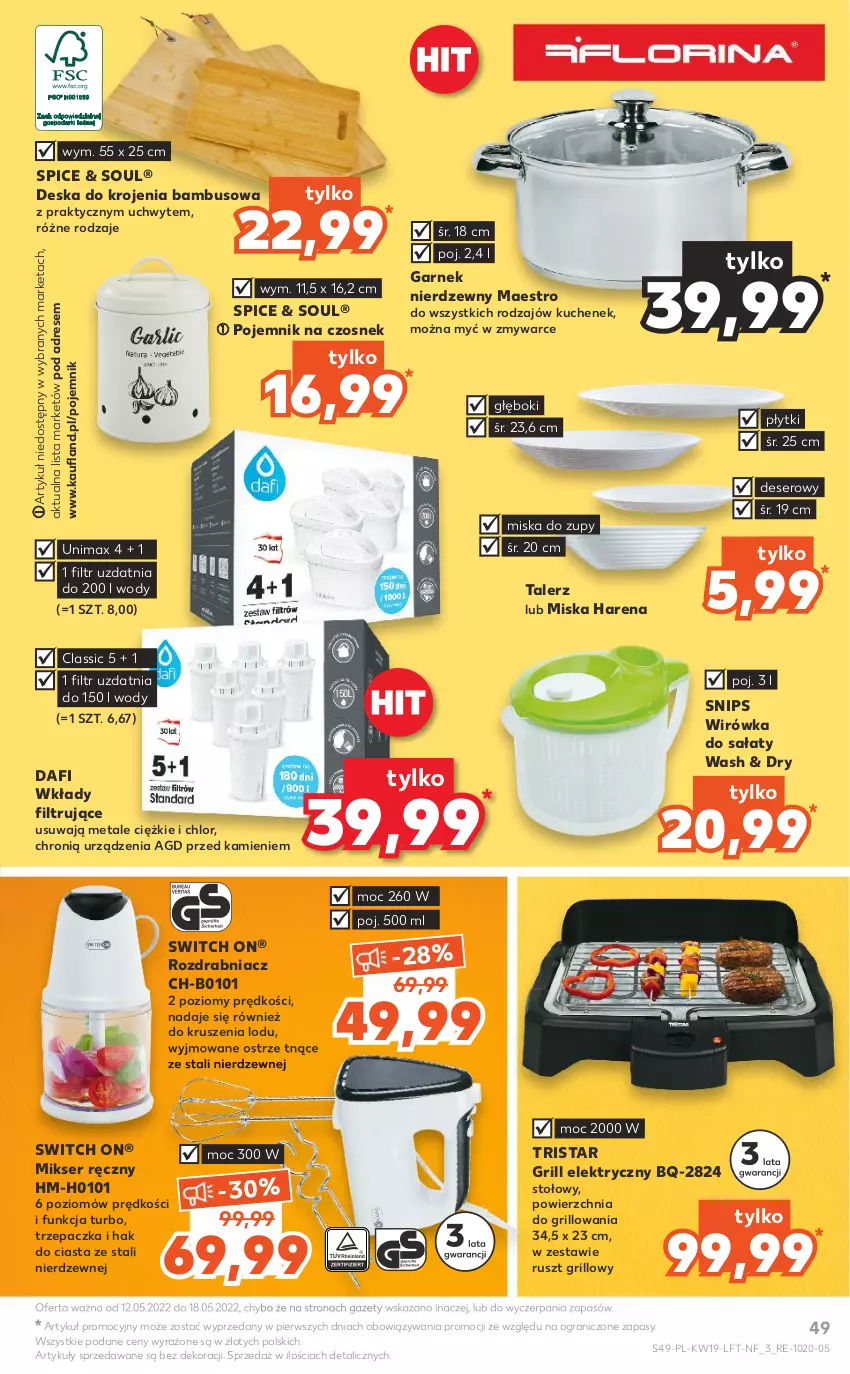 Gazetka promocyjna Kaufland - OFERTA TYGODNIA - ważna 12.05 do 18.05.2022 - strona 49 - produkty: Czosnek, Deser, Deska do krojenia, Dres, Garnek, Gra, Grill, Mikser, Mikser ręczny, Miska, Pojemnik, Rozdrabniacz, Sałat, Ser, Talerz, Trzepaczka