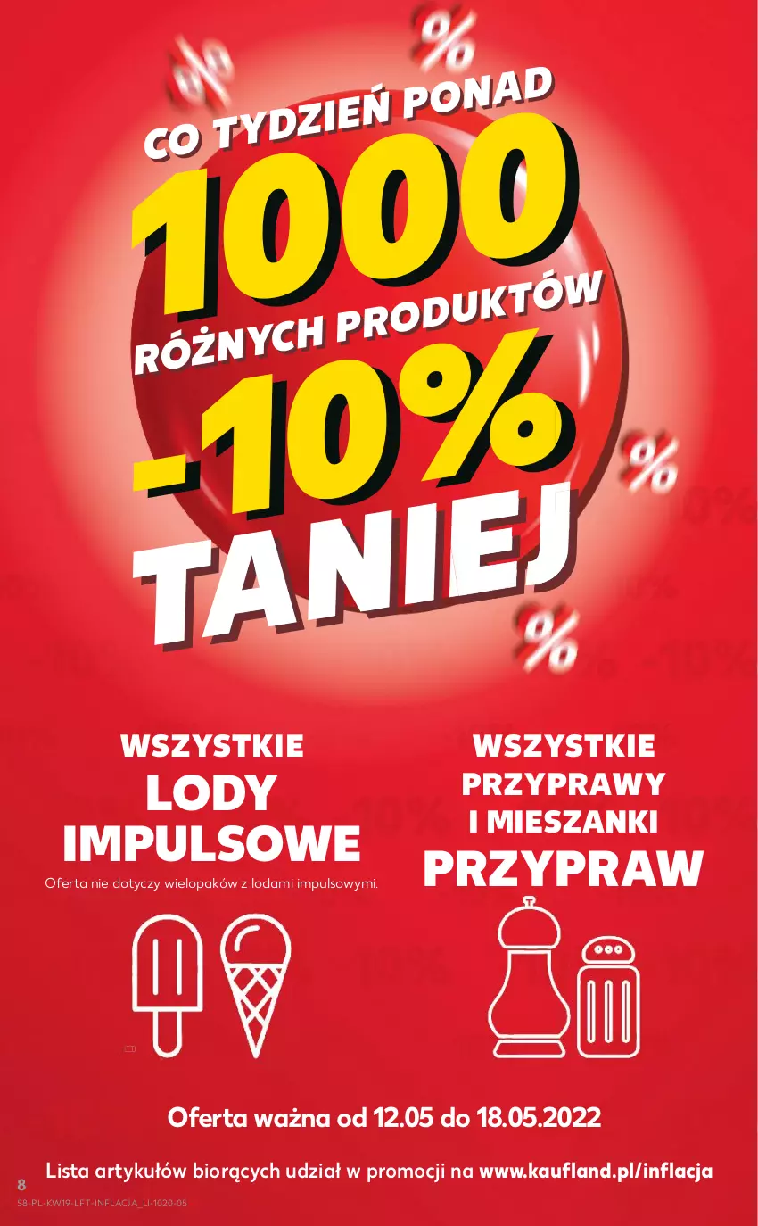 Gazetka promocyjna Kaufland - OFERTA TYGODNIA - ważna 12.05 do 18.05.2022 - strona 8 - produkty: Lody, Przyprawy