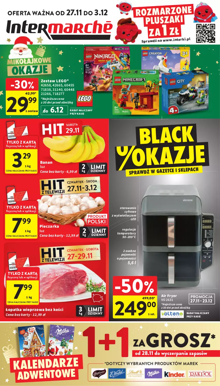 Gazetka promocyjna Intermarche - Gazetka Intermarche - ważna 27.11 do 03.12.2025 - strona 1 - produkty: Kalendarz, Lack, LEGO, Piec, Pieczarka, Pluszak, Pojemnik