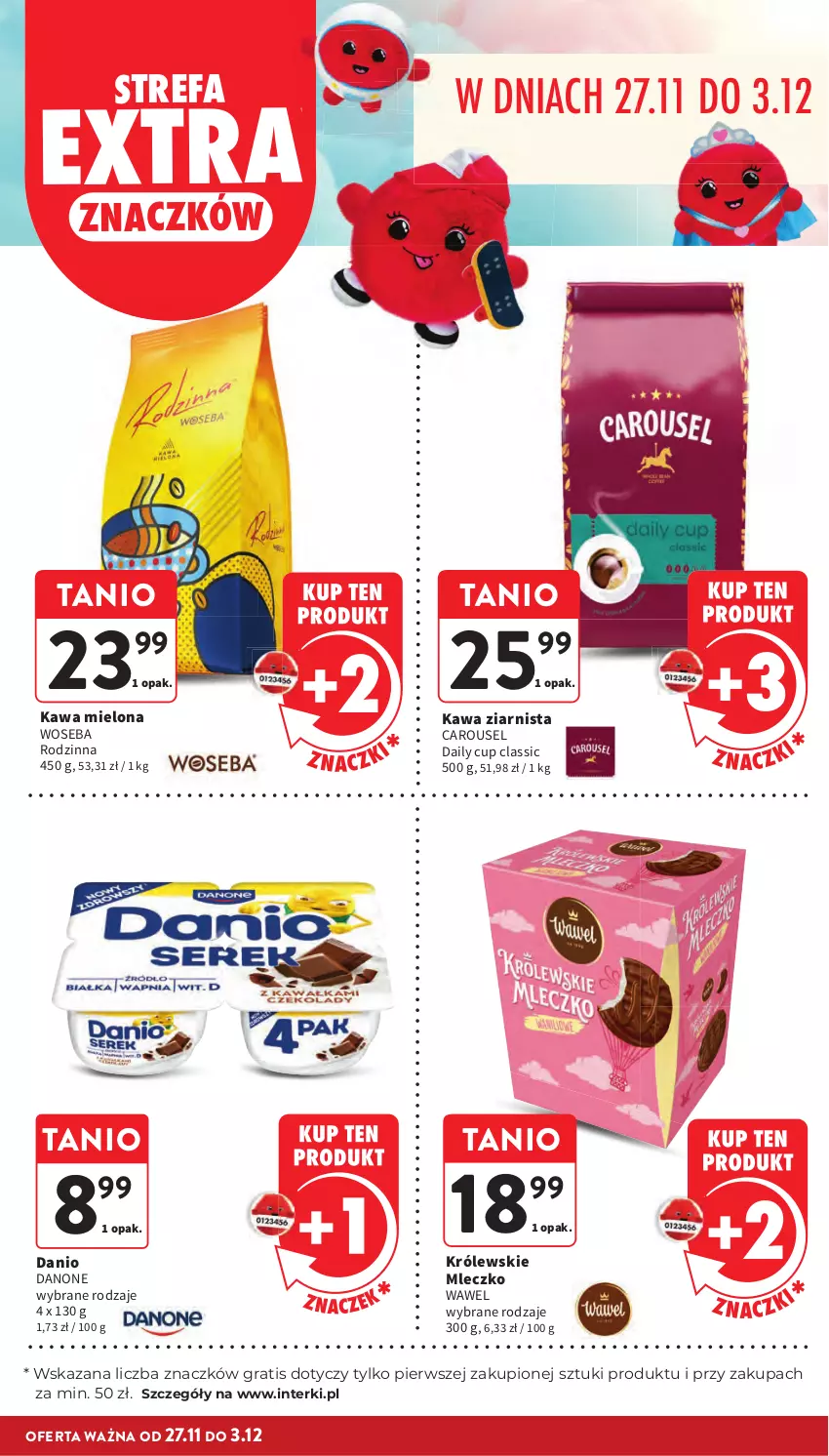 Gazetka promocyjna Intermarche - Gazetka Intermarche - ważna 27.11 do 03.12.2025 - strona 29 - produkty: Danio, Danone, Fa, Gra, Kawa, Kawa mielona, Kawa ziarnista, Królewski, Królewskie Mleczko, Mleczko, Wawel, Woseba