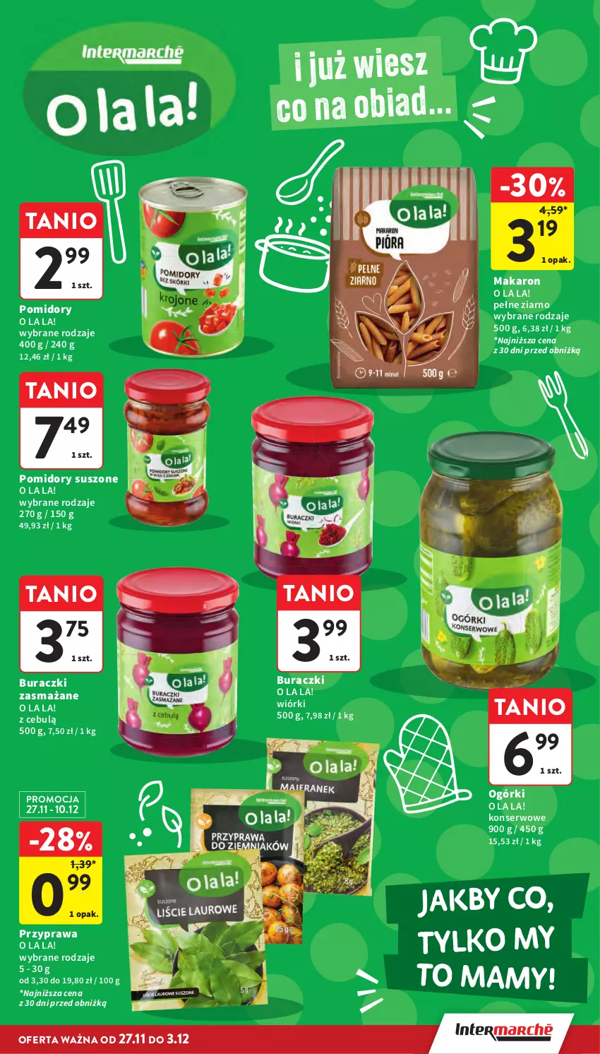 Gazetka promocyjna Intermarche - Gazetka Intermarche - ważna 27.11 do 03.12.2025 - strona 48 - produkty: Buraczki, Makaron, Pomidory, Ser